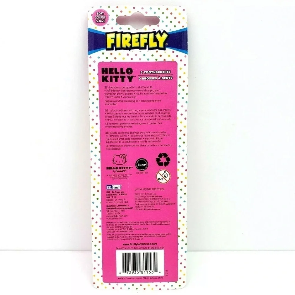 🆕 Firefly Hello Kitty Kid’s Toothbrushes